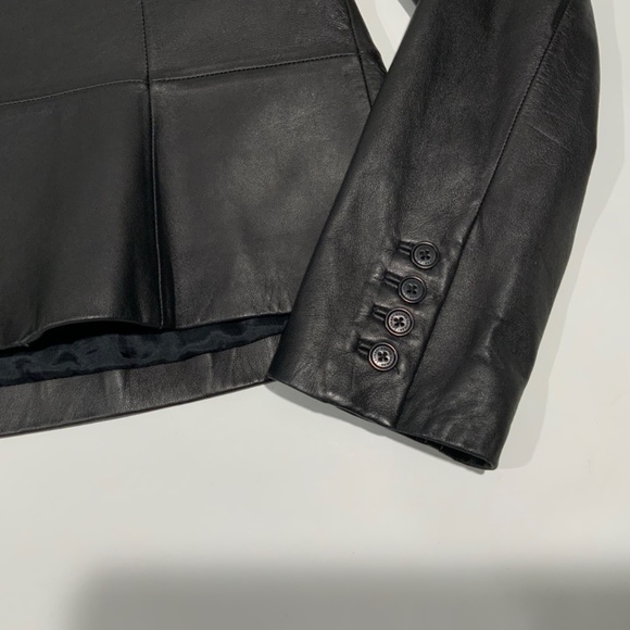 Lauren Ralph Lauren Sz XL Black leather Blazer Jacket - Picture 4 of 10